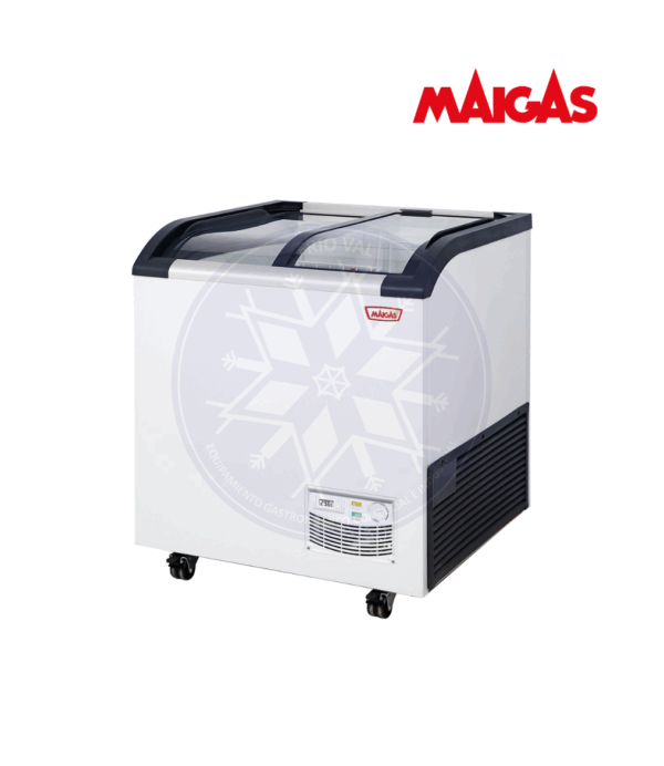 Congelador 163 lt Dual Tapa Vidrio Curvo Maigas