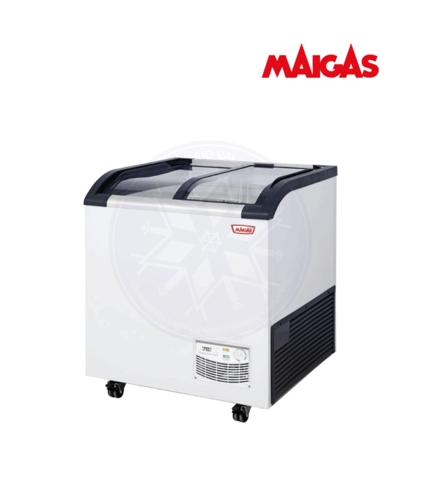 Congelador 163 lt Dual Tapa Vidrio Curvo Maigas