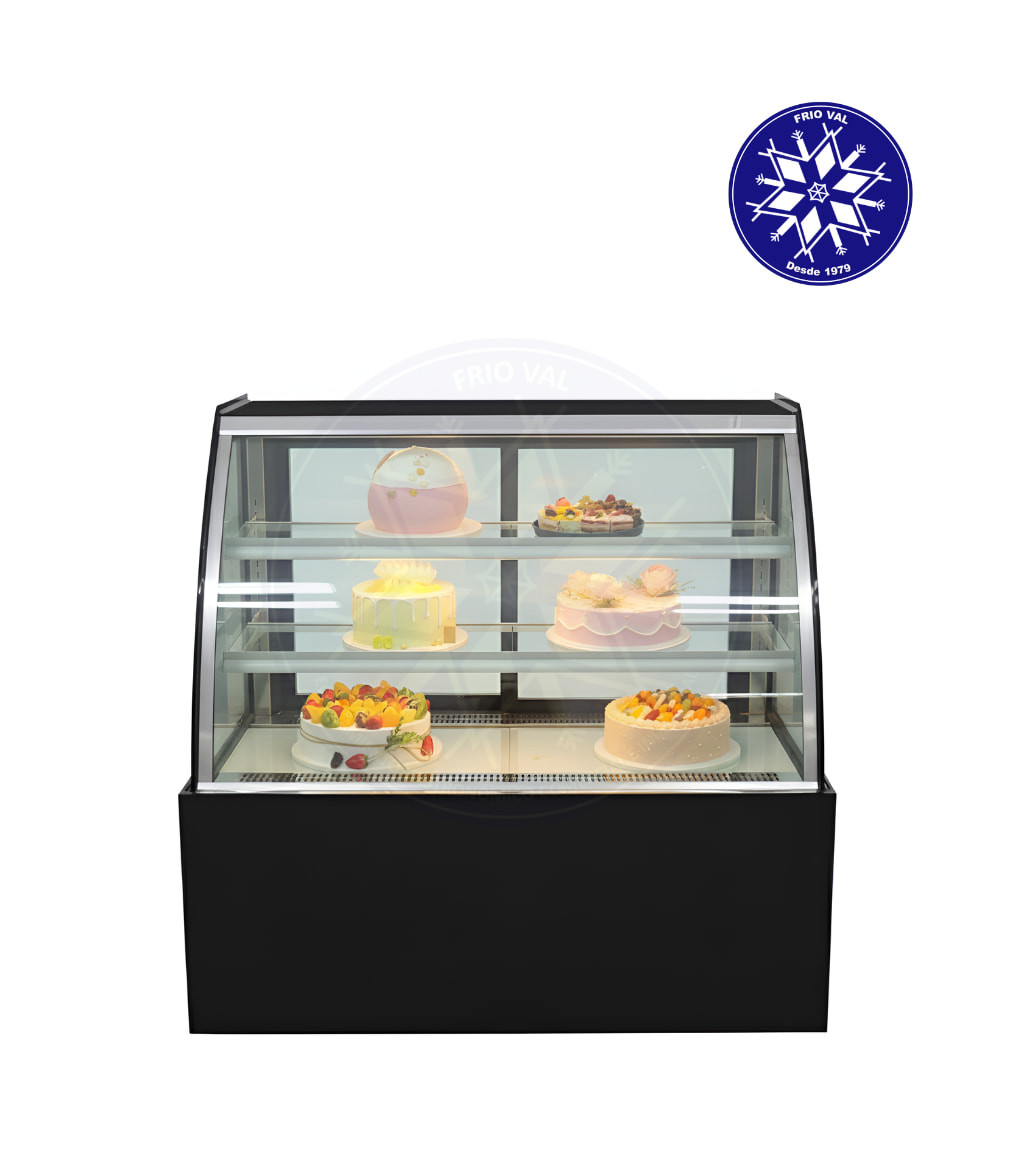 Vitrina Pastelera 1.2 mt Vidrio Curvo Frioval - Imagen 4