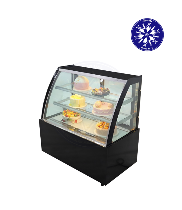 Vitrina Pastelera 1.5 mt Vidrio Curvo Frioval - Imagen 4