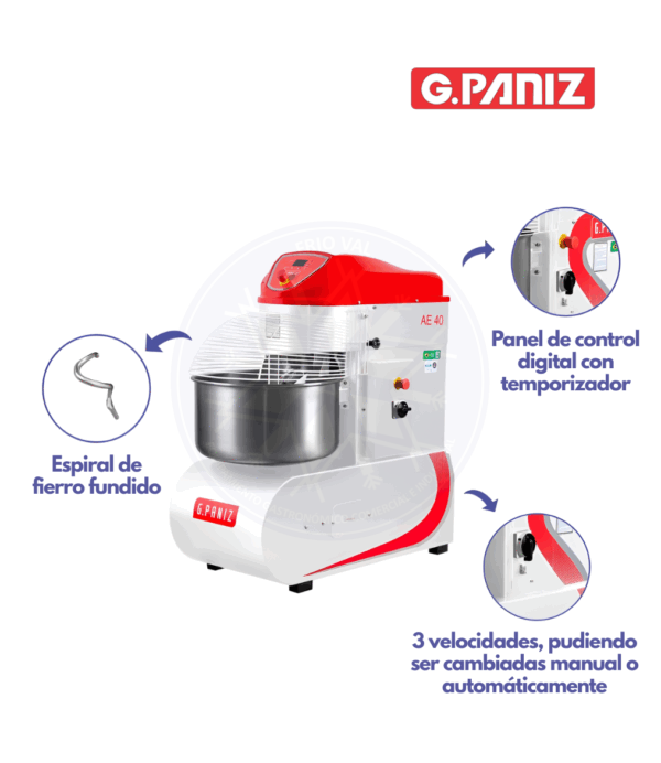 Amasadora 40 kg Gpaniz - Imagen 3