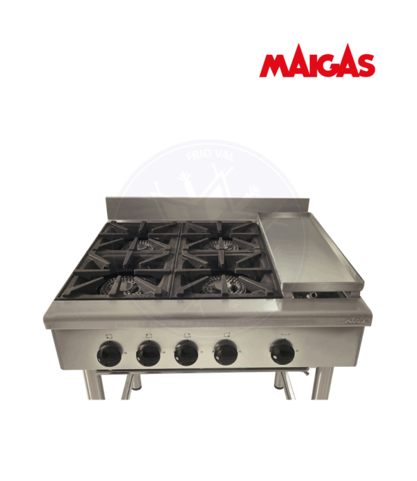 Anafe 4 Platos con Churrasquera Maigas - Imagen 2