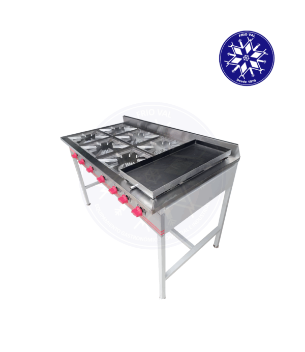 Anafe 6 Platos con Churrasquera Frioval