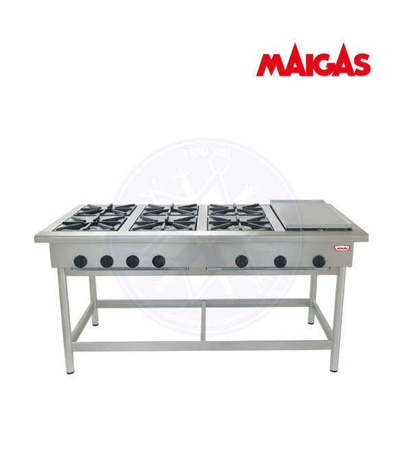 Anafe 6 Platos con Churrasquera Maigas - Imagen 2
