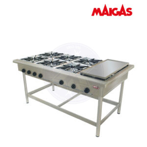 Anafe 6 Platos con Churrasquera Maigas