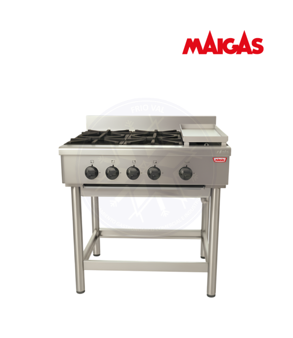 Anafe 4 Platos con Churrasquera Maigas - Imagen 3