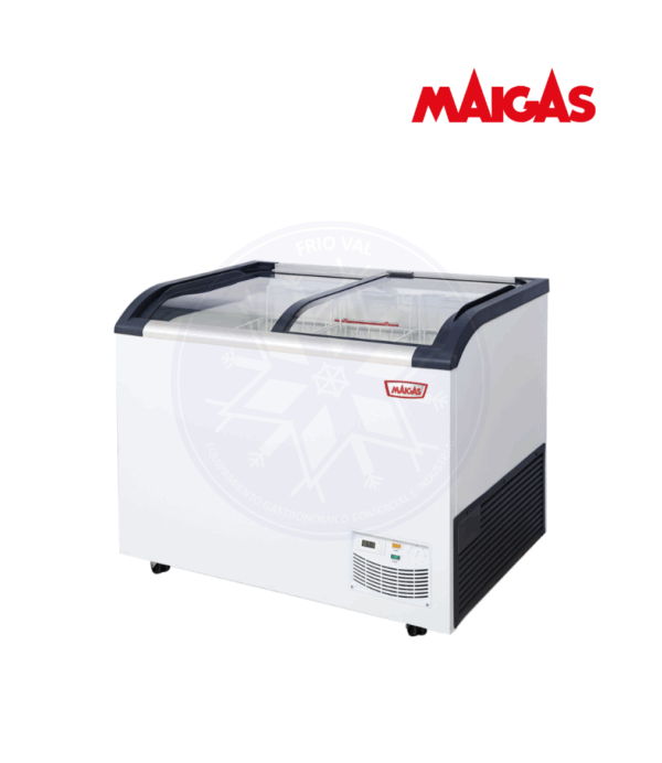 Congelador 273 lt Dual Tapa Vidrio Curvo Maigas
