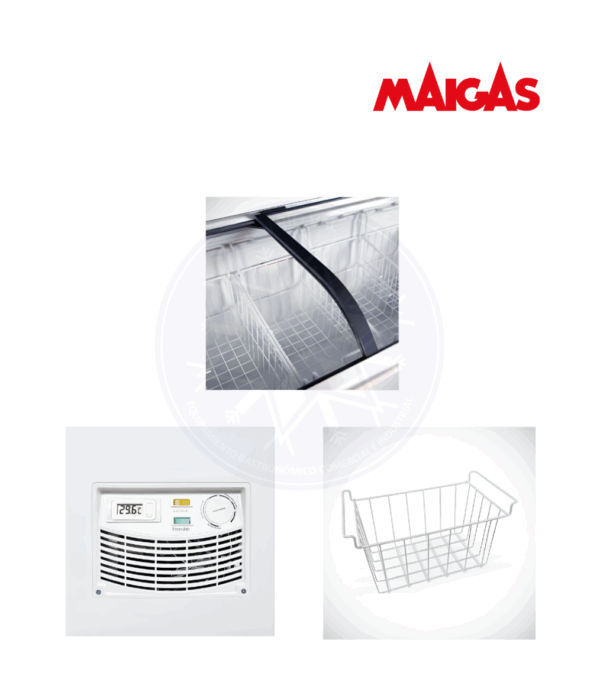 Congelador 377 lt Dual Tapa Vidrio Curvo Maigas - Imagen 2