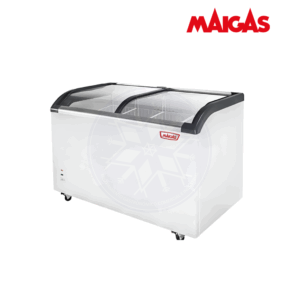Congelador 377 lt Dual Tapa Vidrio Curvo Maigas