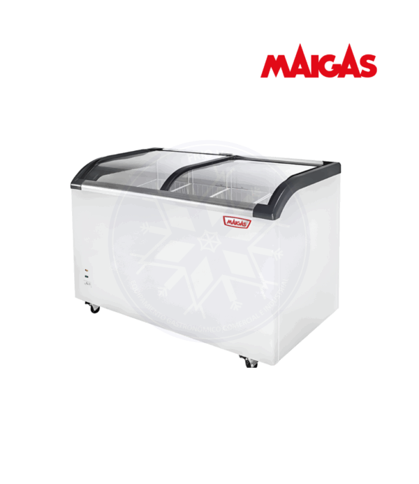 Congelador 377 lt Dual Tapa Vidrio Curvo Maigas