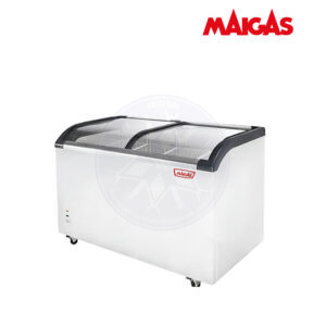 Congelador 377 lt Dual Tapa Vidrio Curvo Maigas