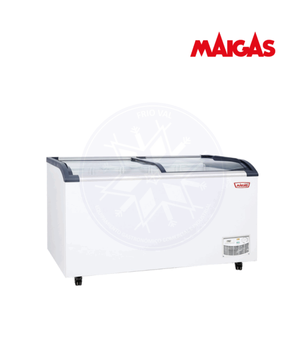 Congelador 470 lt Dual Tapa Vidrio Curvo Maigas