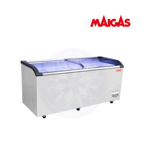 Congelador 562 lt Dual Tapa Vidrio Curvo Maigas
