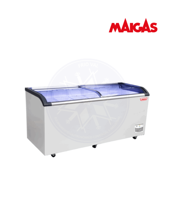 Congelador 562 lt Dual Tapa Vidrio Curvo Maigas