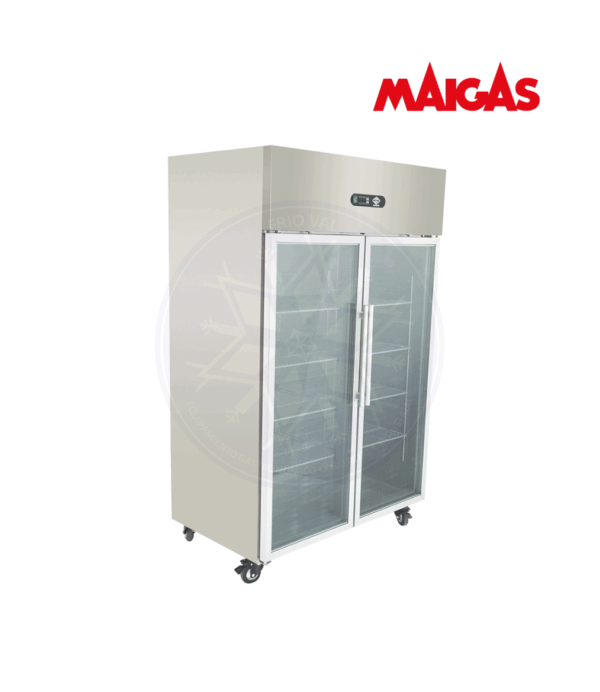 Congelador 1000 lt Vertical 2 Puertas de Vidrio Maigas