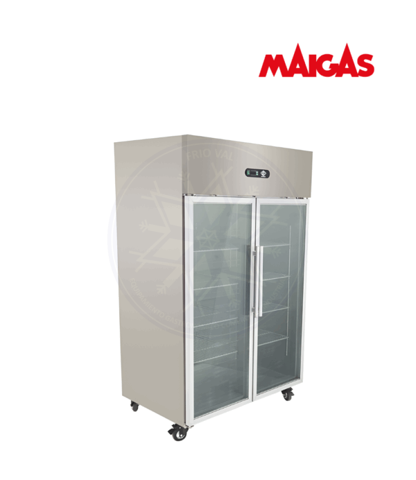 Congelador 1000 lt Vertical 2 Puertas de Vidrio Maigas