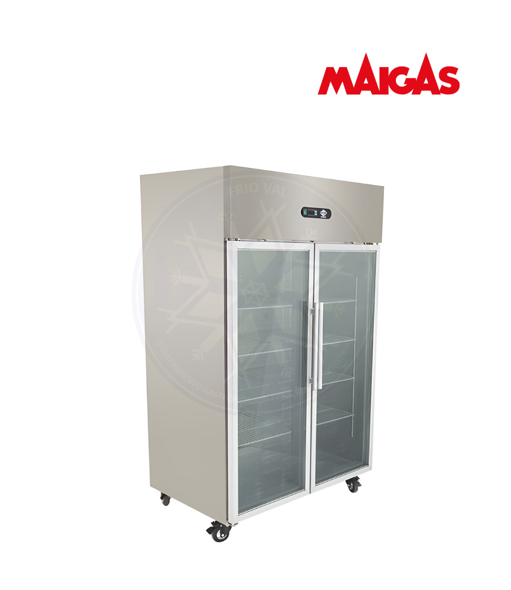 Congelador 1000 lt Vertical 2 Puertas de Vidrio Maigas