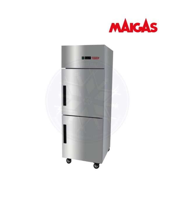 Congelador 500 lt Vertical 2 Puertas de Acero Maigas
