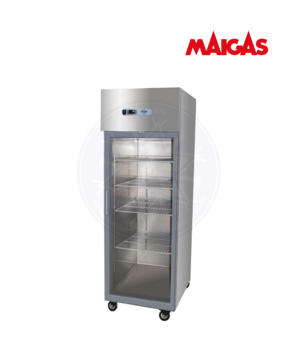 Congelador 500 lt Vertical 1 Puerta de Vidrio Maigas