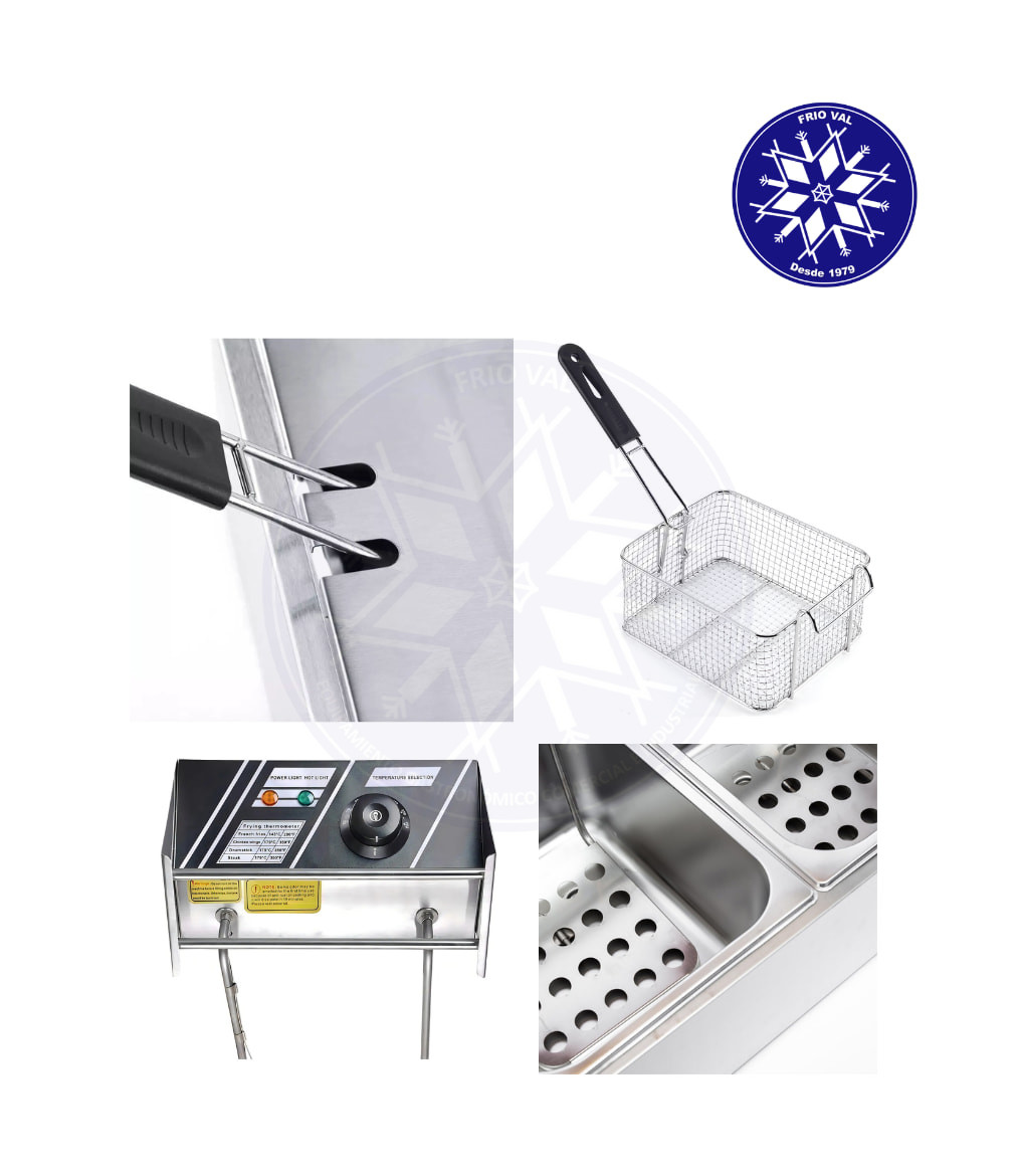 Freidora Eléctrica 2 Depósitos 5.5 lt Sobremesa Frioval - Imagen 3