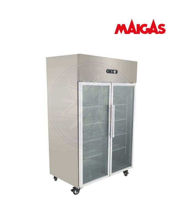 Refrigerador Industrial 1000 lt 2 Puertas de Vidrio Maigas