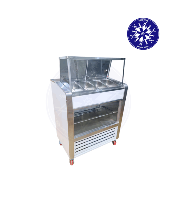 Salsera Refrigerada 4 Depósitos con Vitrina Frioval