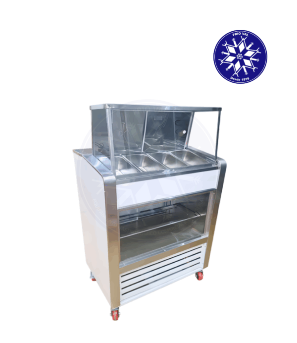 Salsera Refrigerada 4 Depósitos con Vitrina Frioval