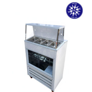 Salsera Refrigerada 4 Depósitos con Vitrina Frioval