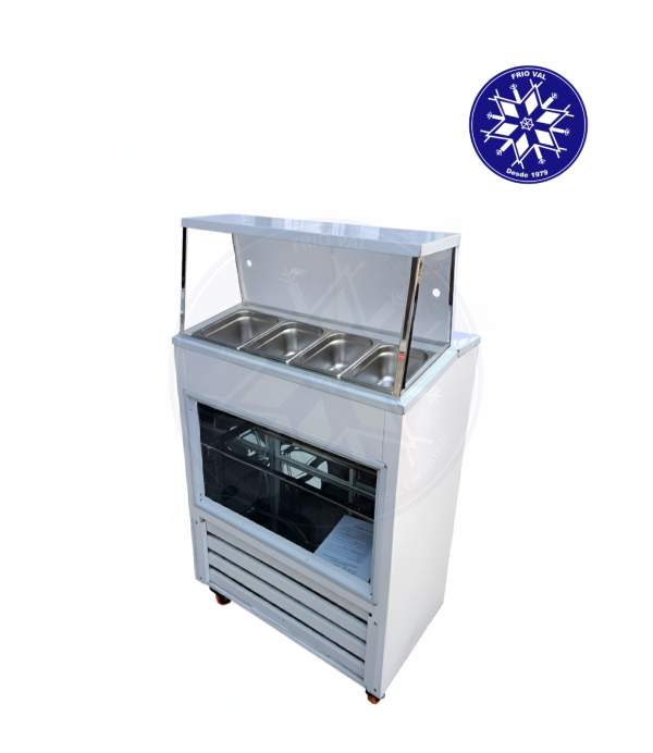 Salsera Refrigerada 4 Depósitos con Vitrina Frioval