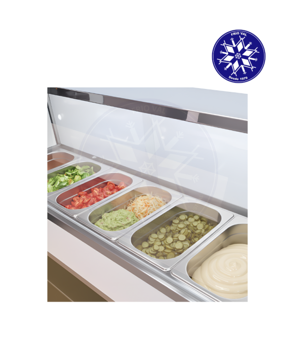 Salsera Refrigerada 6 Depósitos con Vitrina Frioval - Imagen 2