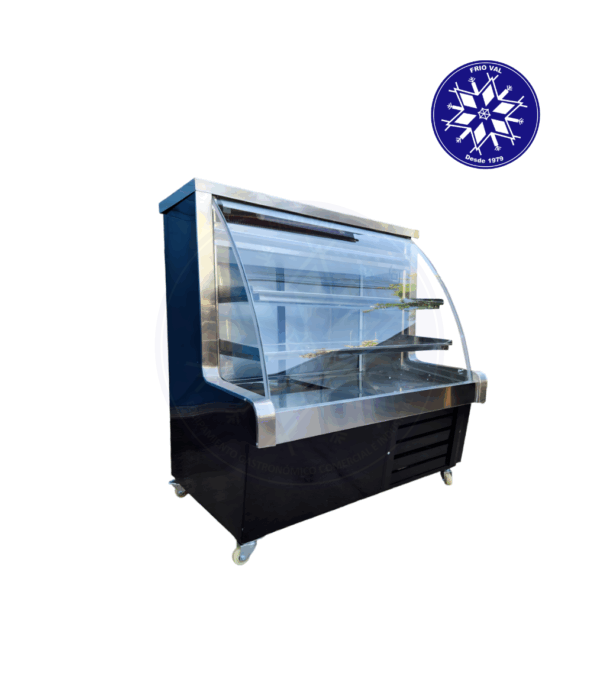 Vitrina Refrigerada 1 mt Vidrio Curvo Frioval - Imagen 2