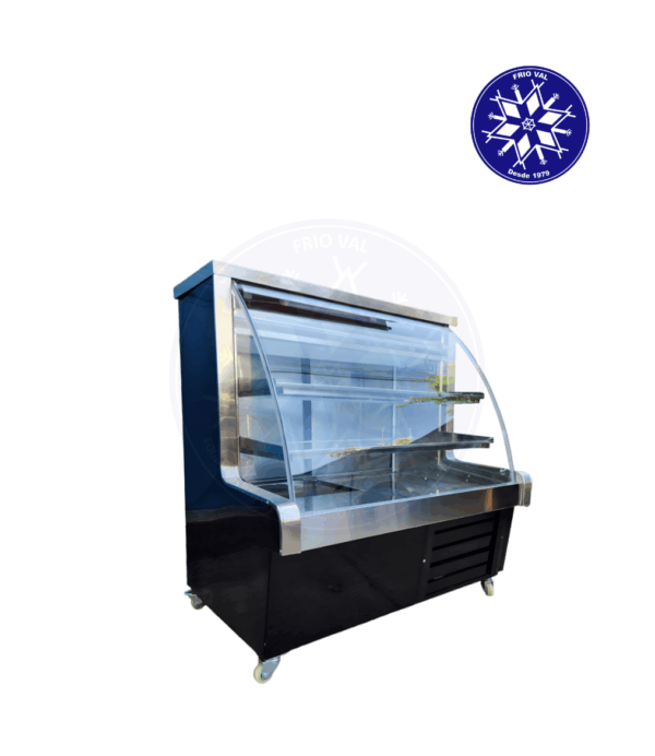 Vitrina Refrigerada 1 mt Vidrio Curvo Frioval - Imagen 2
