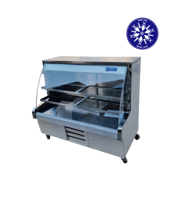 Vitrina Refrigerada 1 mt Vidrio Curvo Frioval