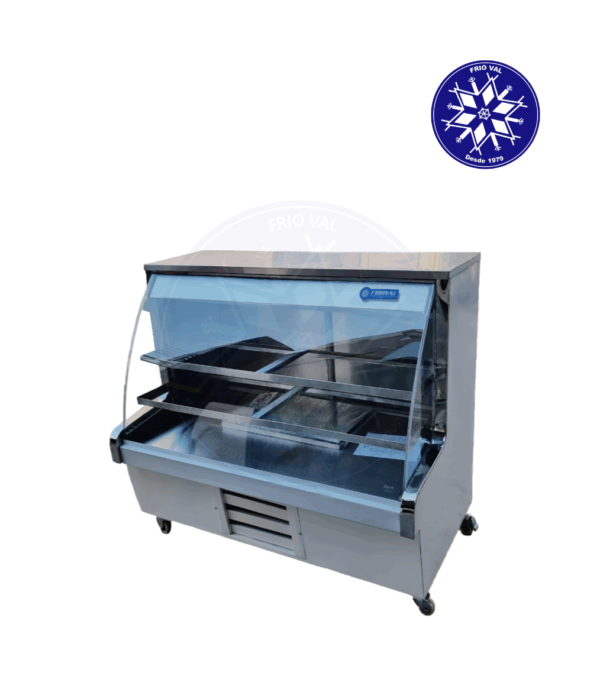 Vitrina Refrigerada 1 mt Vidrio Curvo Frioval