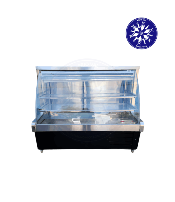 Vitrina Refrigerada 1.3 mt Vidrio Curvo Frioval - Imagen 2