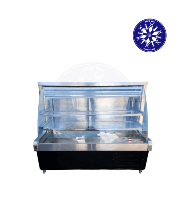 Vitrina Refrigerada 1.3 mt Vidrio Curvo Frioval - Imagen 2