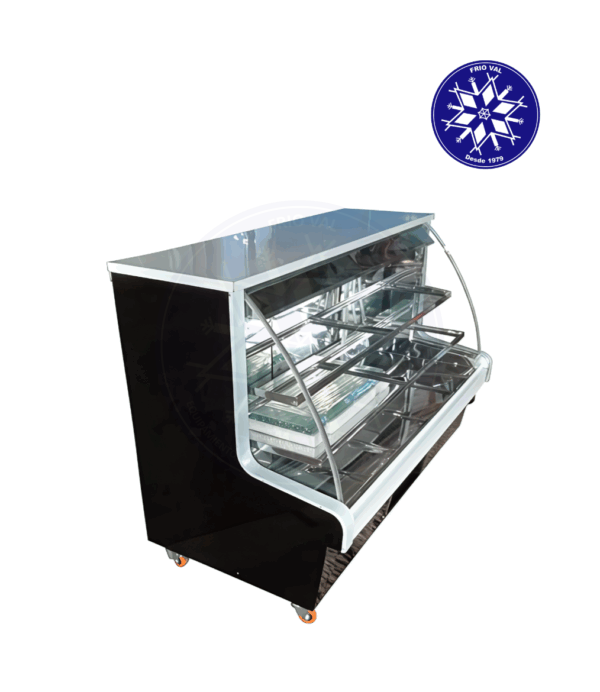 Vitrina Refrigerada 1.5 mt Vidrio Curvo Frioval - Imagen 2