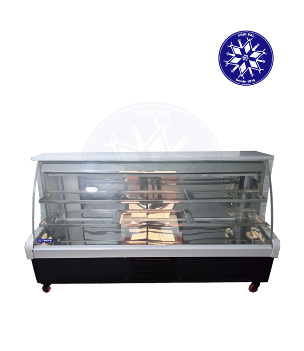 Vitrina Refrigerada 2 mt Vidrio Curvo Frioval - Imagen 3
