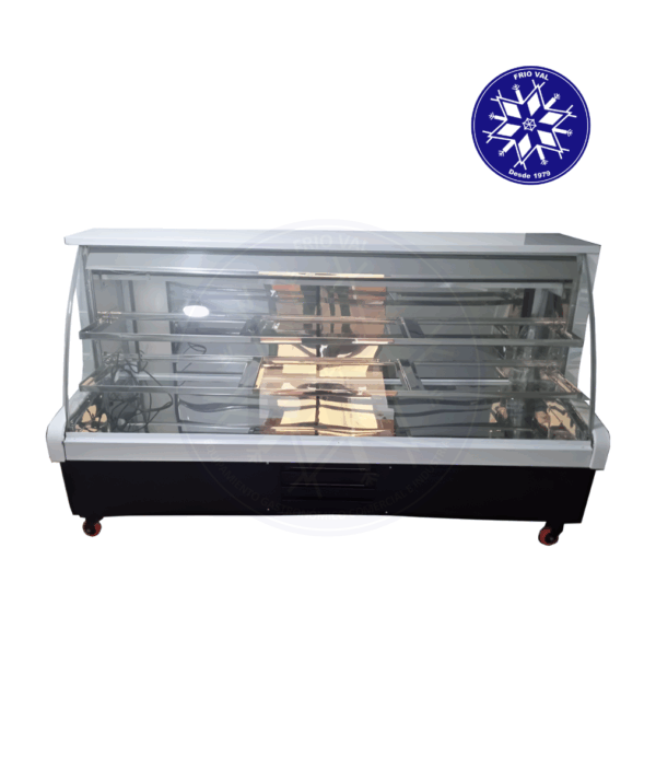 Vitrina Refrigerada 2 mt Vidrio Curvo Frioval - Imagen 2