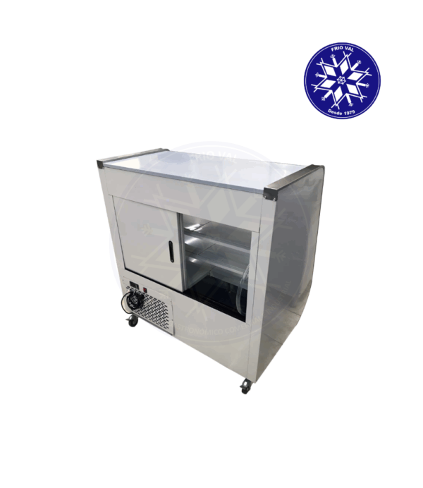 Vitrina Refrigerada 1 mt Vidrio Recto Frioval - Imagen 2