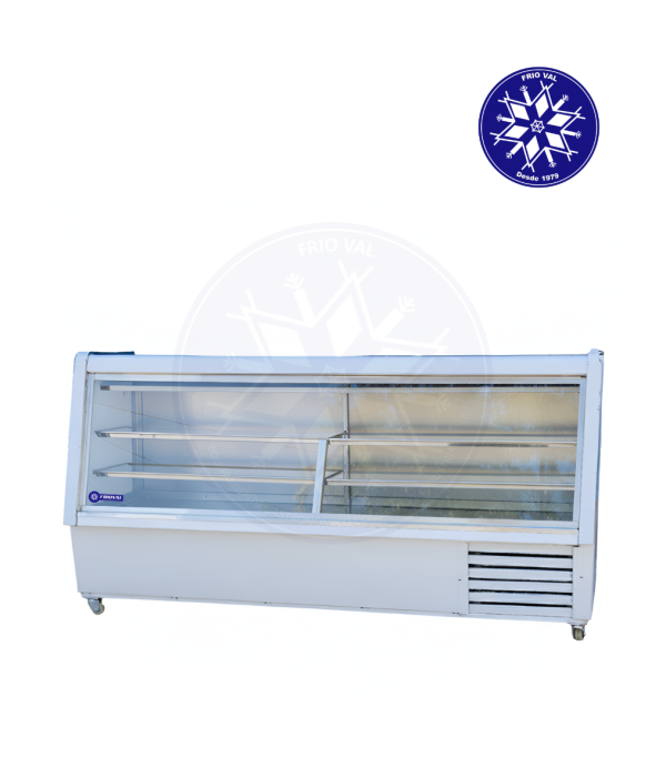 Vitrina Refrigerada 2 mt Vidrio Recto Frioval