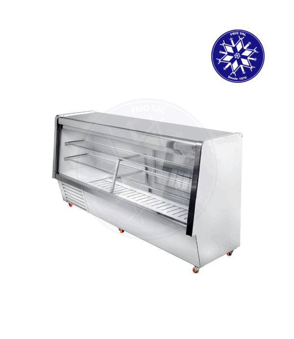 Vitrina Refrigerada 2 mt Vidrio Recto Frioval