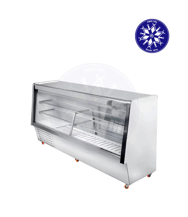 Vitrina Refrigerada 2 mt Vidrio Recto Frioval