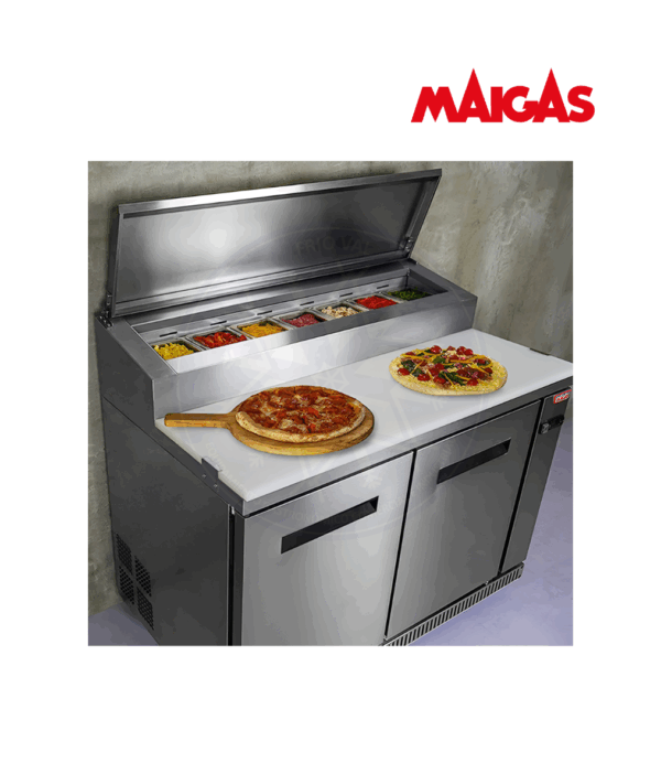 Mesón Saladette 335 lt Pizzero 7 Depósitos Maigas - Imagen 3