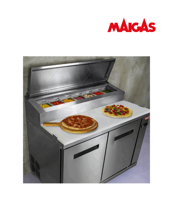 Mesón Saladette 335 lt Pizzero 7 Depósitos Maigas - Imagen 3