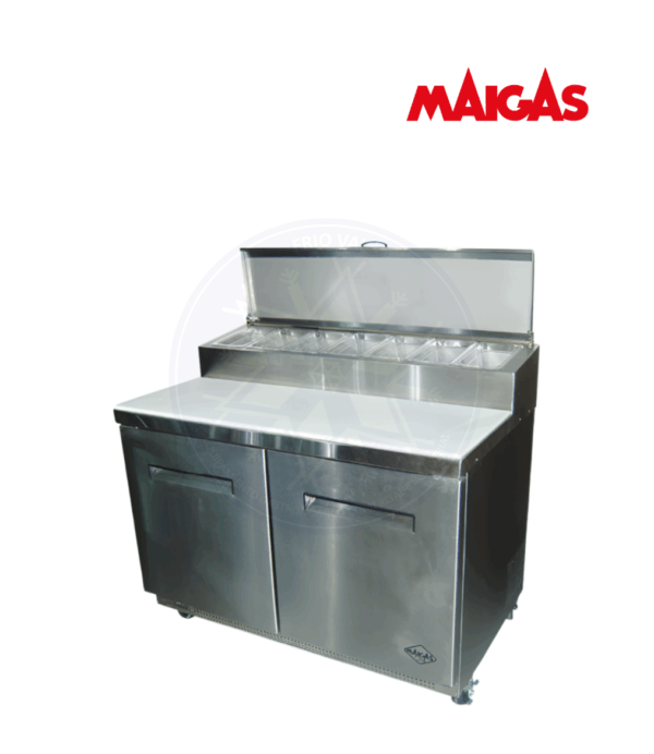 Mesón Saladette 335 lt Pizzero 7 Depósitos Maigas - Imagen 4