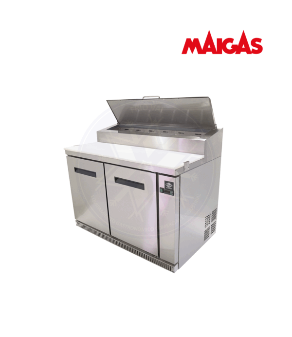 Mesón Saladette 335 lt Pizzero 7 Depósitos Maigas