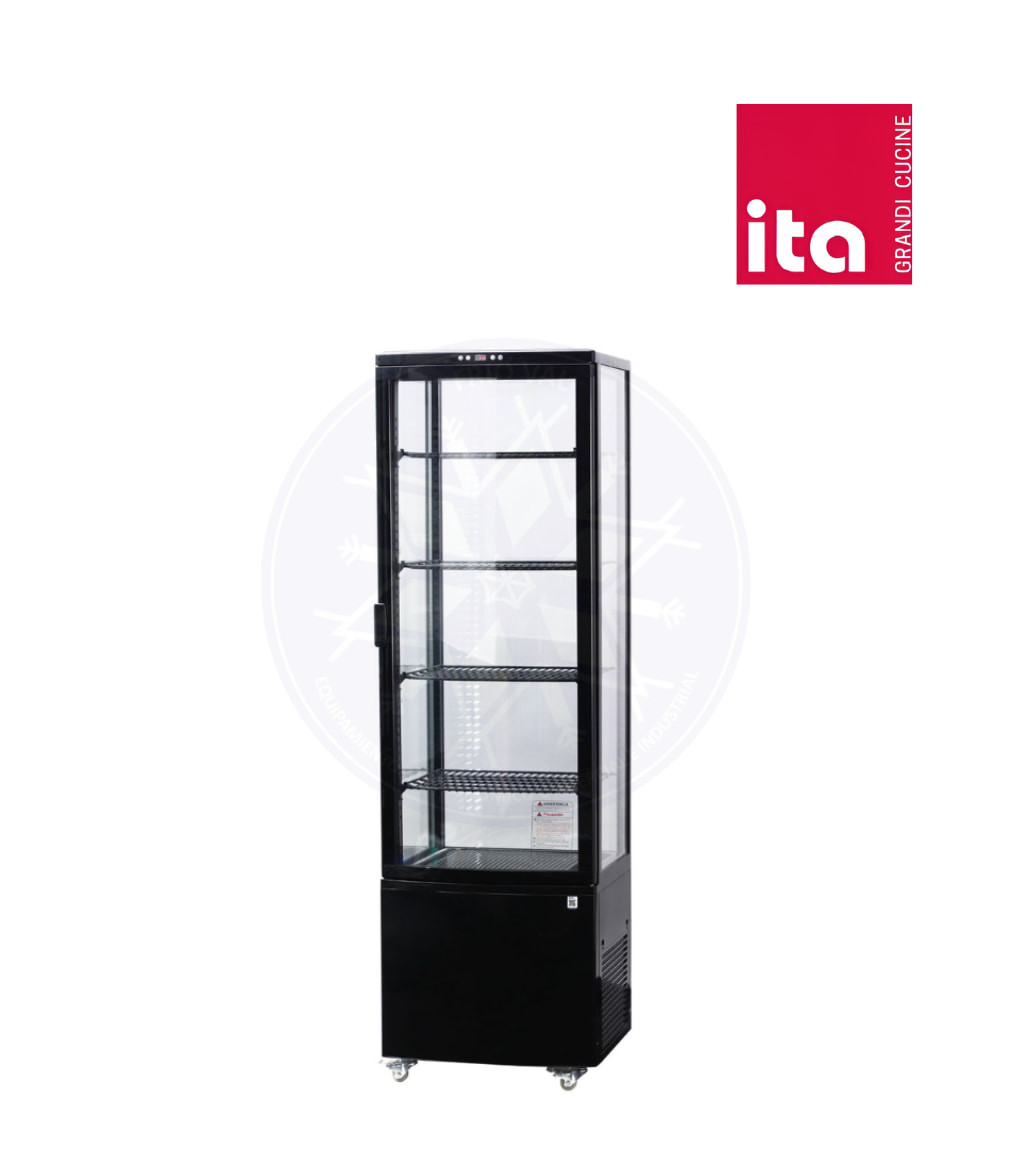 Vitrina Pastelera 235 lt Vertical Negra Ita