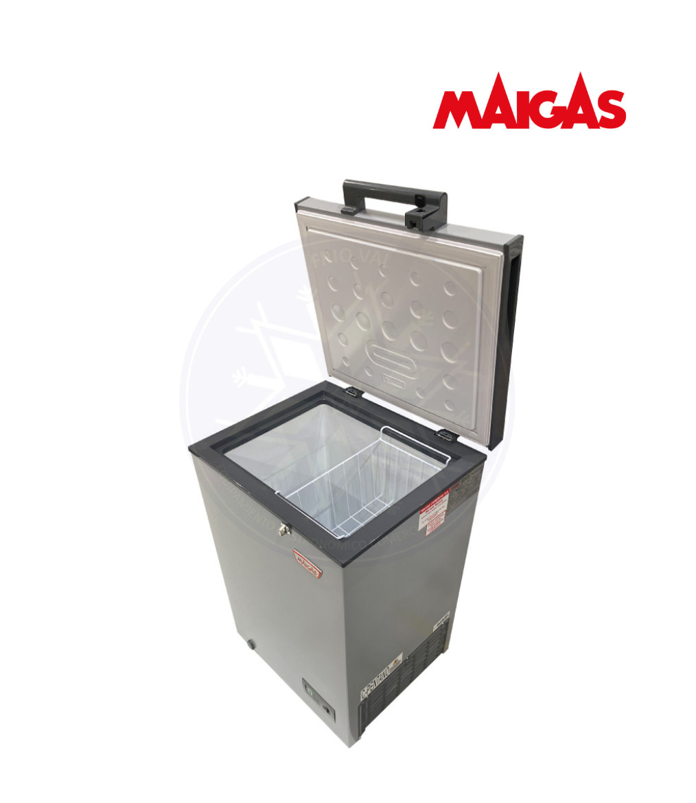 Congelador 100 lt Tapa Dura Gris Maigas - Imagen 2