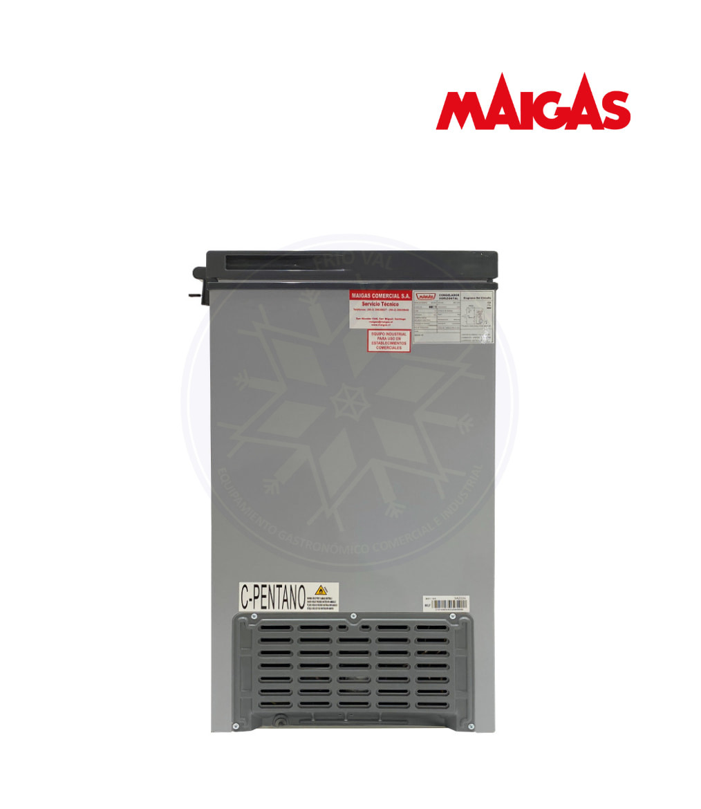 Congelador 100 lt Tapa Dura Gris Maigas - Imagen 4